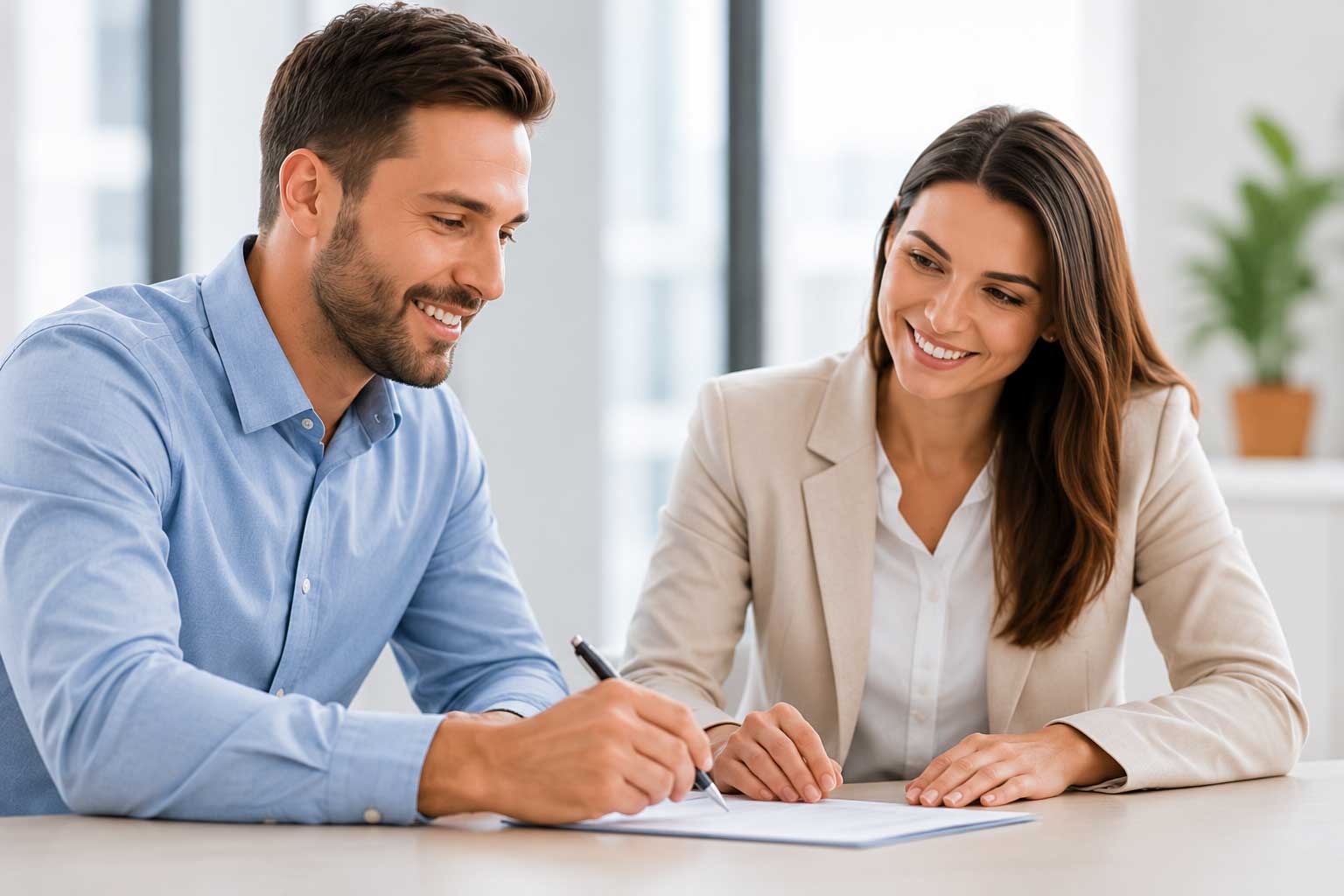 Persone sorridenti in ufficio